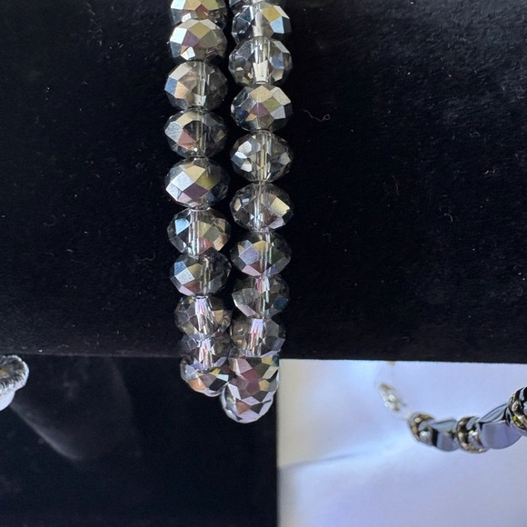 Bracelets 3 Fashion Jewelry Pearl Charcoal Beaded Magnetic Therapy Hematite - Picture 6 of 7